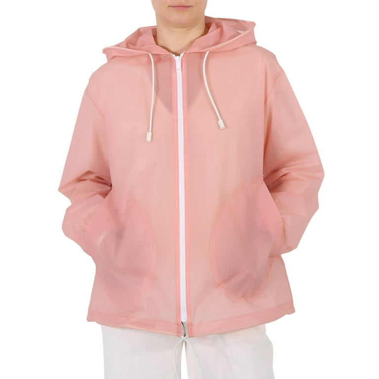 Burberry Ladies Transparent Hoodie In Rose Pink, Brand Size 10 (US Size 8)