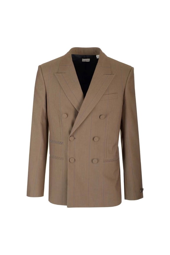 Lee Double-Breasted Wool Blazer, Brand Size 44R (US Size 34R)