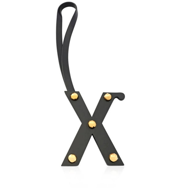 Burberry Letter X Stud Leather Charm in Black and Light Gold Walmart Business Supplies