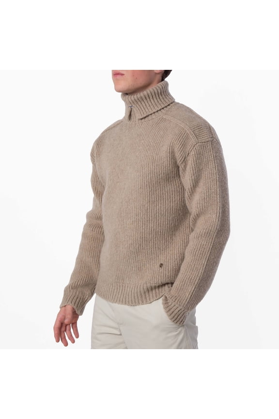 Logo Applique Roll Neck Wool Blend Jumper