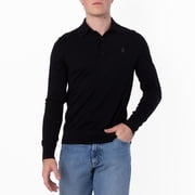 Burberry Logo Embroidered Long-Sleeved Polo Shirt, Size Small