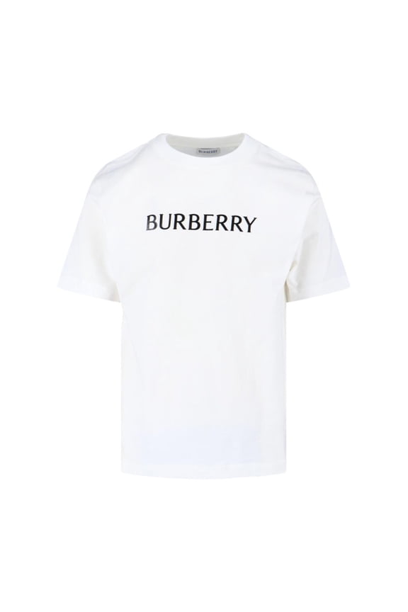 Logo T-Shirt In White Cotton, Crew Neck (Men's)