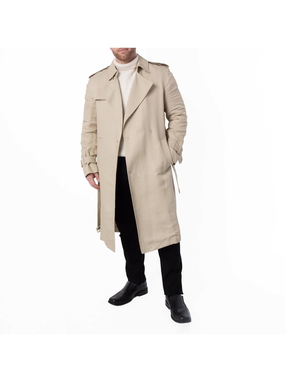 Long Tricotine Trench Coat, Brand Size 44 ( US Size 34 )