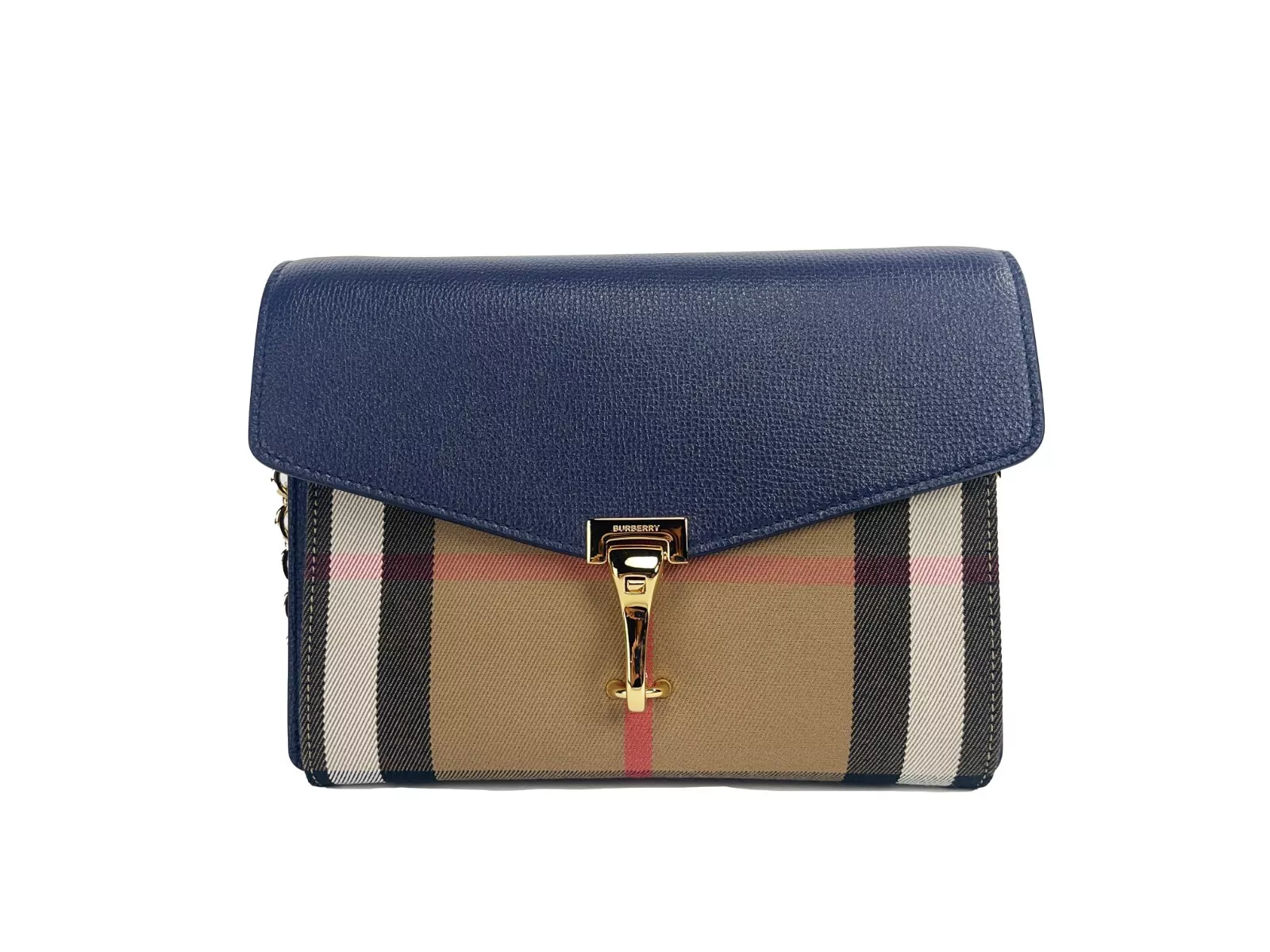 Burberry Macken Small Regency Blue House Check Leather
