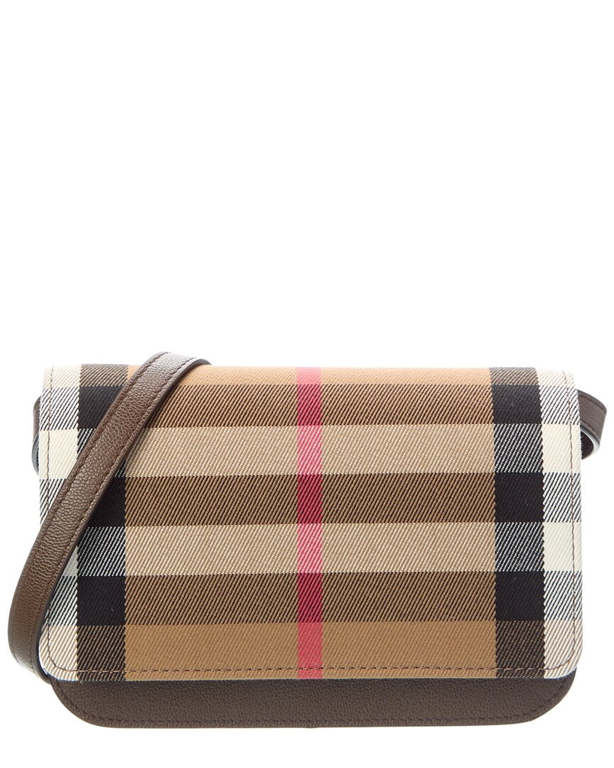 Burberry Madison Check Canvas & Leather Crossbody, Brown - Walmart.com
