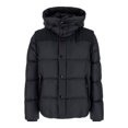 Burberry Male Black Down Jacket With Hood And Logo Patch On The Sleeve
