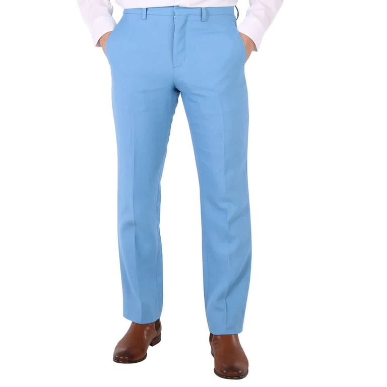 Burberry Men s Blue Topaz Tailored Straight Leg Trousers Brand Size 48 Waist Size 32.7 Walmart