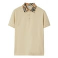 thumbnail image 1 of Burberry Men's Classic Polo With Distinctive Check Collar Neutrals Sizes standard XXXS-7XL, 1 of 4