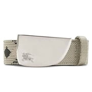 Burberry Men's Lichen Check Webbing Shield Belt, Size 95