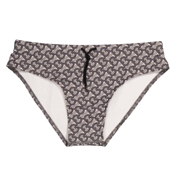 Burberry Men's Mid Grey Grayes Monogram Swim Briefs, Size X-Large