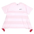 thumbnail image 1 of Burberry Men's Pale Pink Striped Cape Detail Cotton Oversized T-shirt, Size X-Small, 1 of 1
