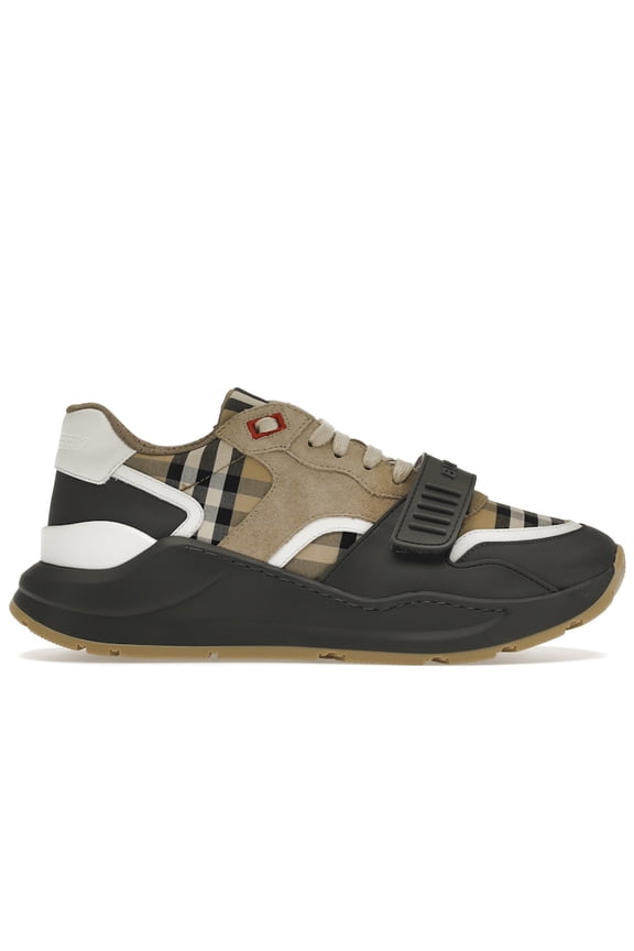 Men's Ramsey Vintage Check Suede Leather Sneakers Grey Archive Beige Shoes, from StockX