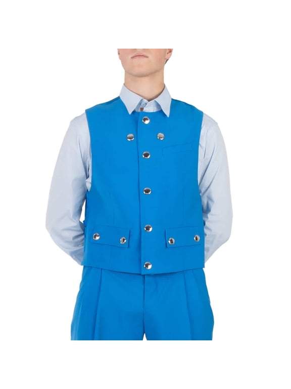 Men's Vivid Blue Wool Waistcoat, Brand Size 50 (US Size 40)