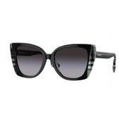 Burberry Meryl Womens Black/White Check Squared Oversize Cat Eye Sunglasses