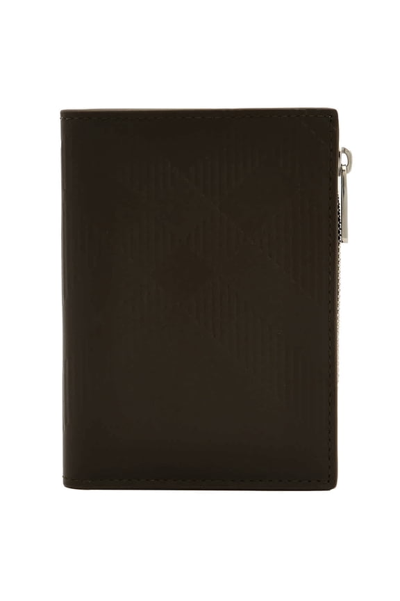 Military Embossed Check Zip Bifold Wallet