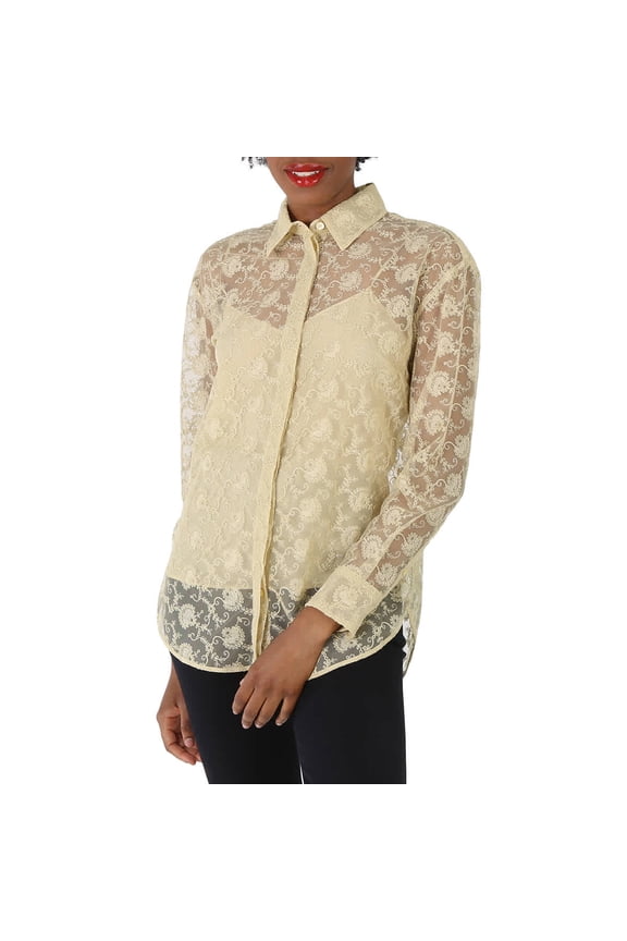 Pale Yellow Pattern Kestrel Lace Top, Brand Size 4 (US Size 2)