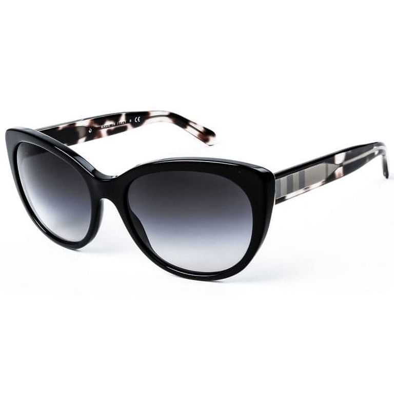 Burberry Plastic Mens Cat-Eye Sunglasses Black 56mm Adult 