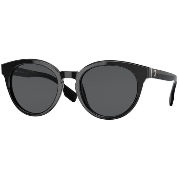Burberry Plastic Womens Semi-Oval Sunglasses Black 55mm Adult