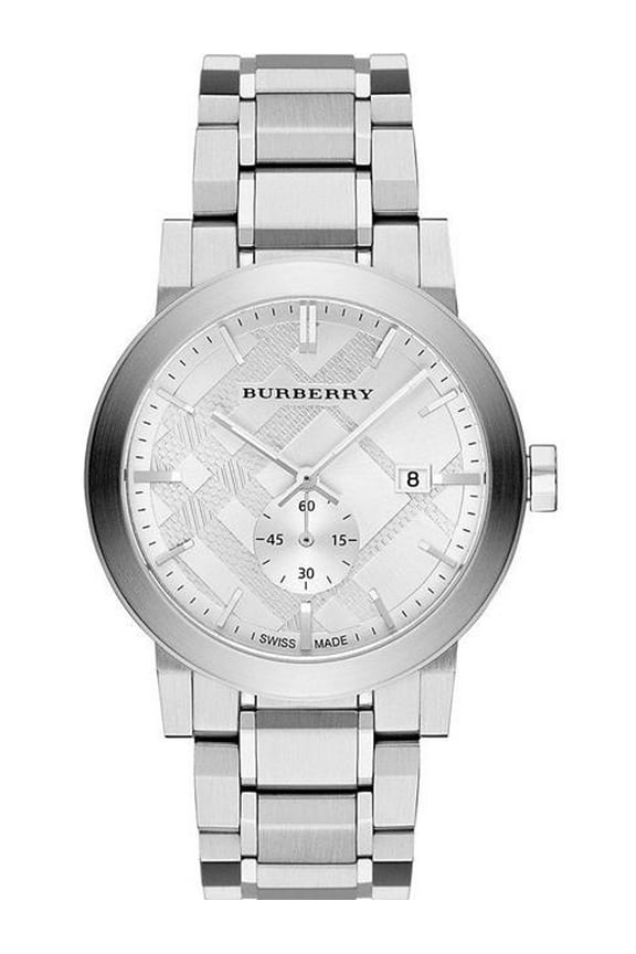 Quartz Silver Check Stamped Dial Stainless Steel Men's Watch BU9900