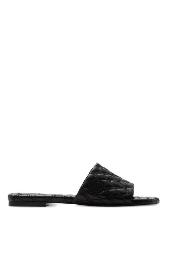 Quilted Leather Slides, Brand Size 37 ( US Size 7 )