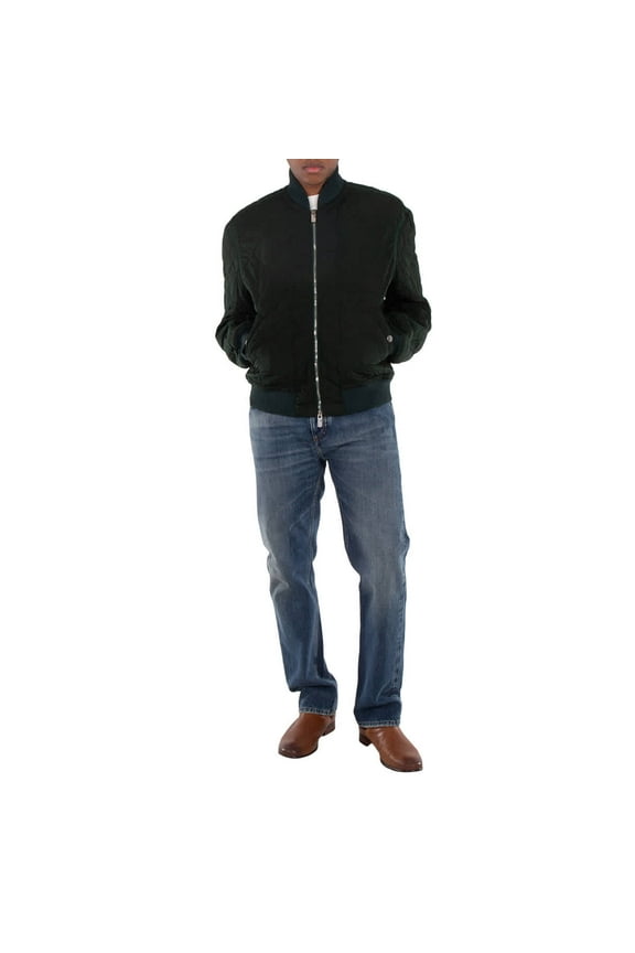 Quilted Long Sleeve Bomber Jacket, Size Large