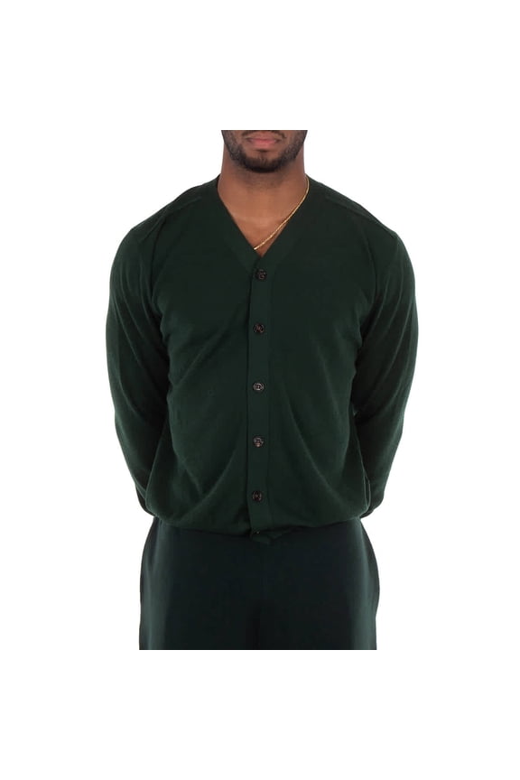 Relaxed Fit Wool V-Neck Cardigan, Size Small