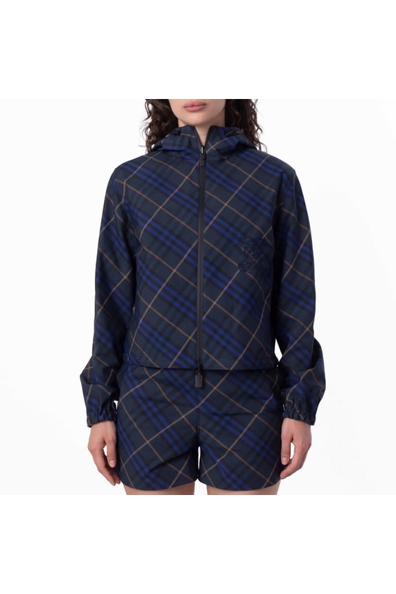 Reversible Check EKD Hooded Jacket, Size Medium