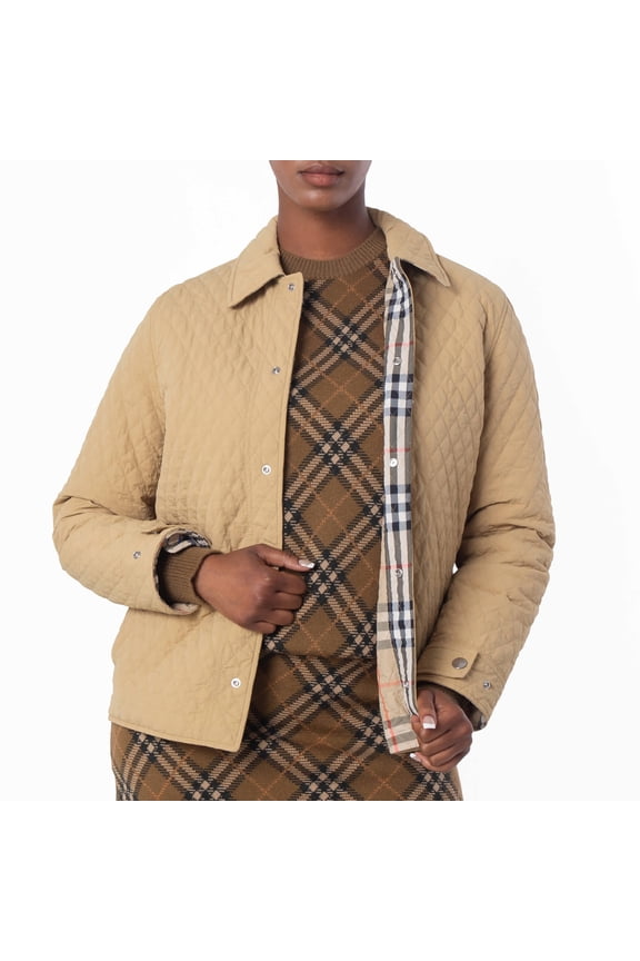 Reversible Quilted Check Nylon Jacket, Size X-Small