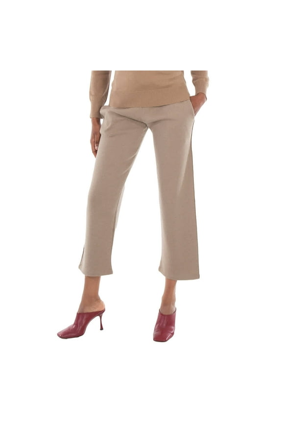 Rose Embroidered Drawstring Wool Trousers, Size X-Small