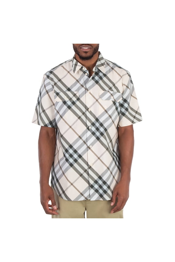 Short Sleeve Check Design Shirt (Men's)