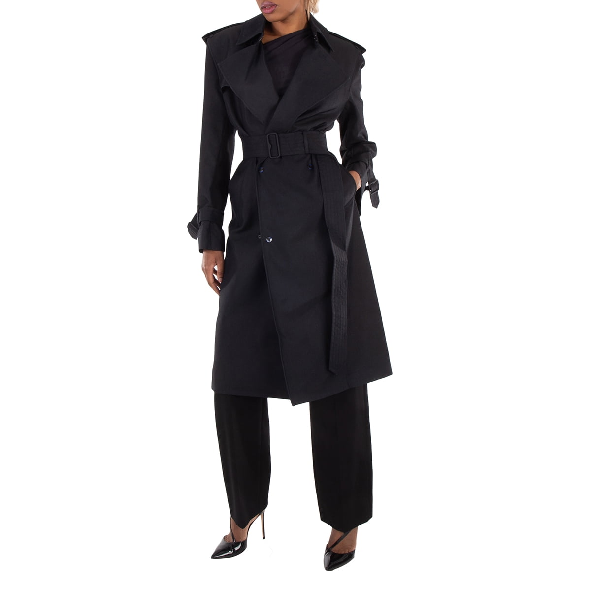 ジャケット・アウター Burberry London Trench Silk Blend Coat Burberry Silk Blend Double-Breasted Trench Coat, Brand Size 12 (US