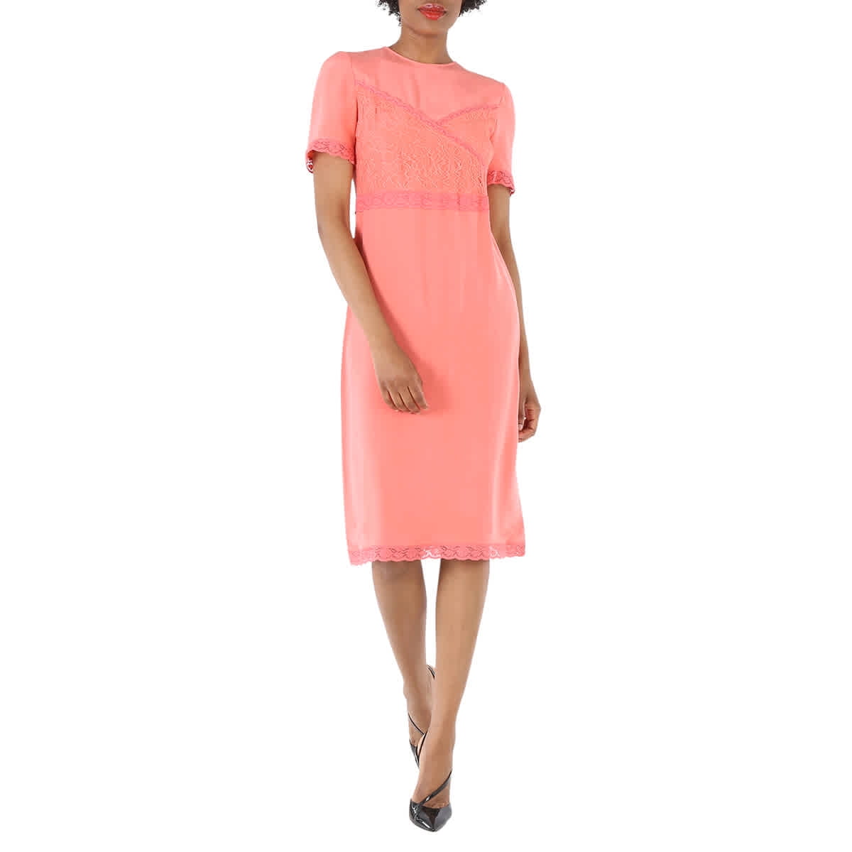 Burberry Silk Surplice Overlay Dress Brand Size 8