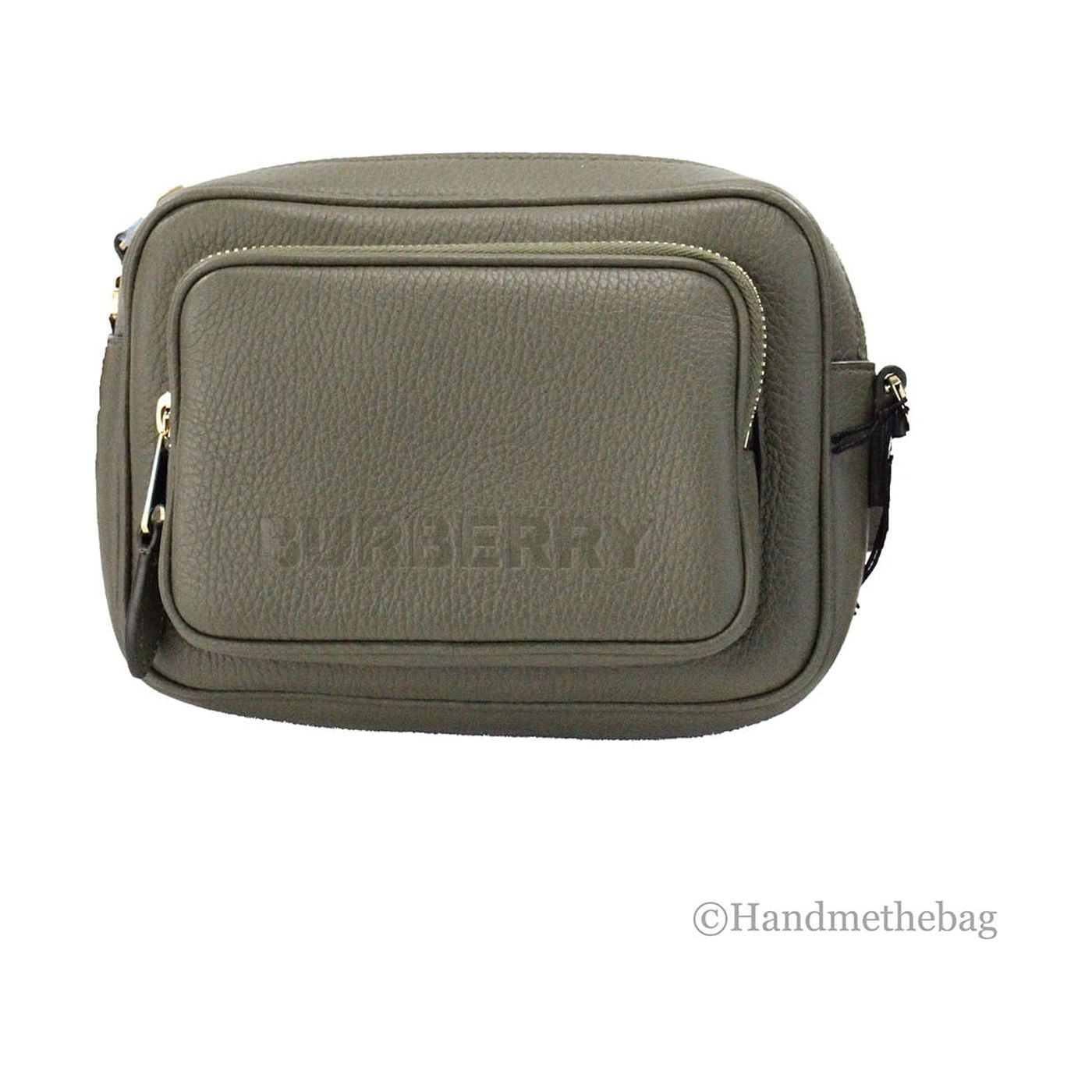Burberry Burberry Small Branded Dark Fern Green Grainy Leather