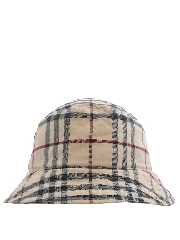 Stone Check Cotton Twill Woven Bucket Hat, Size Small