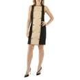 thumbnail image 1 of Burberry Stretch Wool Sleeveless Dress With Leather-trim, Brand Size 4 (US Size 2), 1 of 1