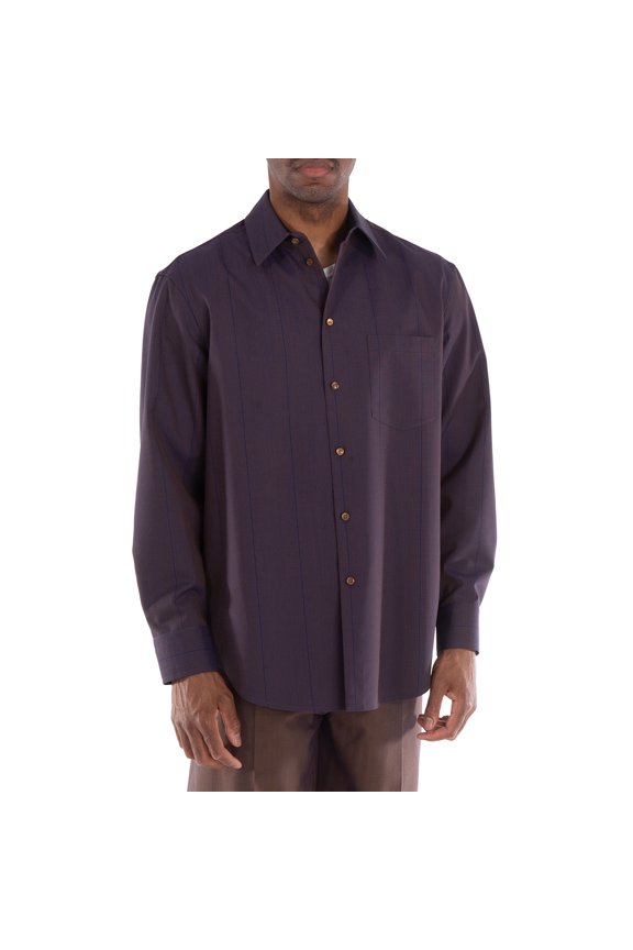 Striped Wool Button Down Shirt, Size Medium
