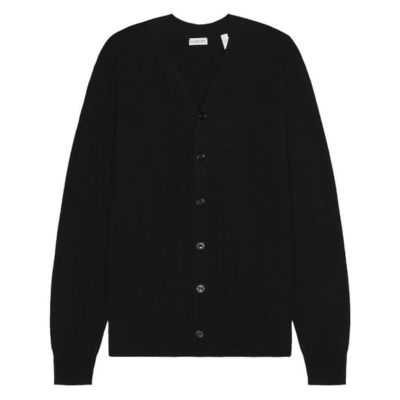 Burberry V-Neck Wool Knit Cardigan, Size X-Large