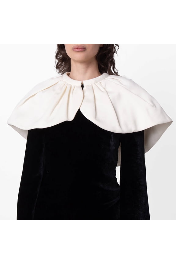 White Wreningham Cropped Cotton And Silk Cape