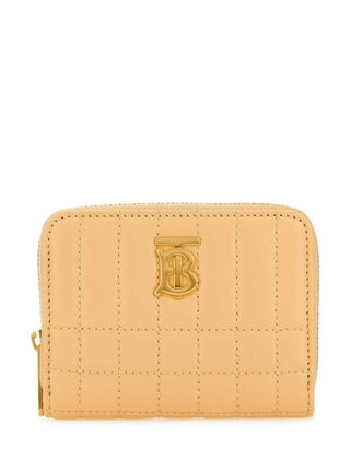 Grainy Leather TB Compact Wallet in Oat Beige - Women