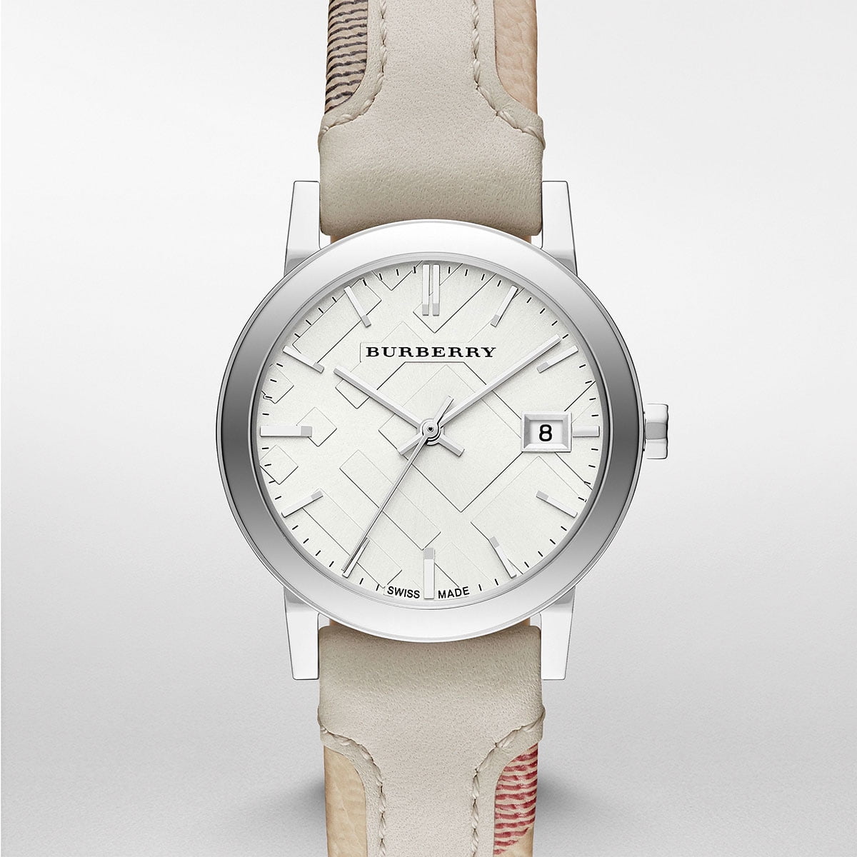 Burberry White Dial Turquoise Leather Strap Watch for Women - BU9120 main image 0