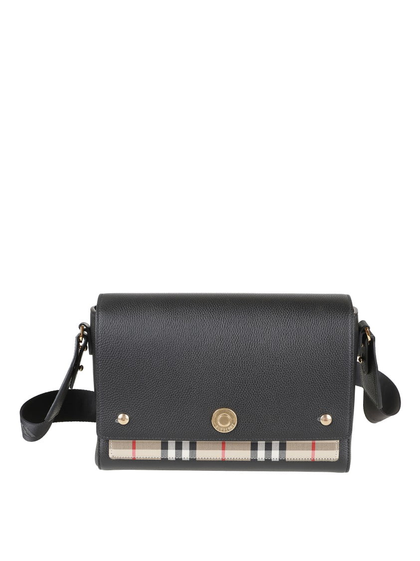 Burberry Women's Textured Black Shoulder Bag With Gold-Tone