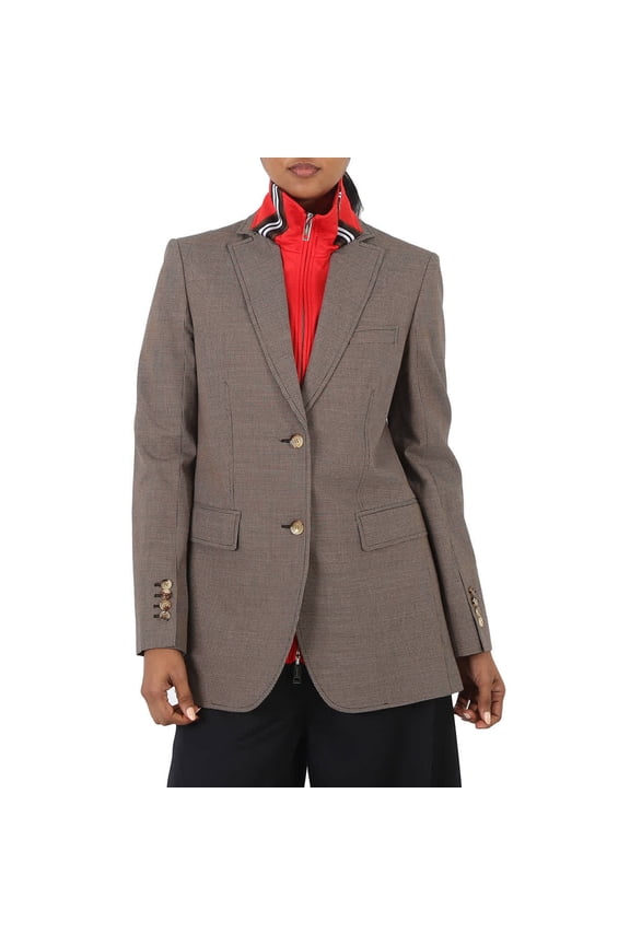 Wool Cotton Track Top Detail Tailored Jacket, Brand Size 6 (US Size 4)