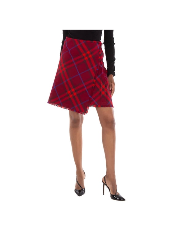 Wool Plaid-Check Kilt, Brand Size 06 ( US Size 4 )