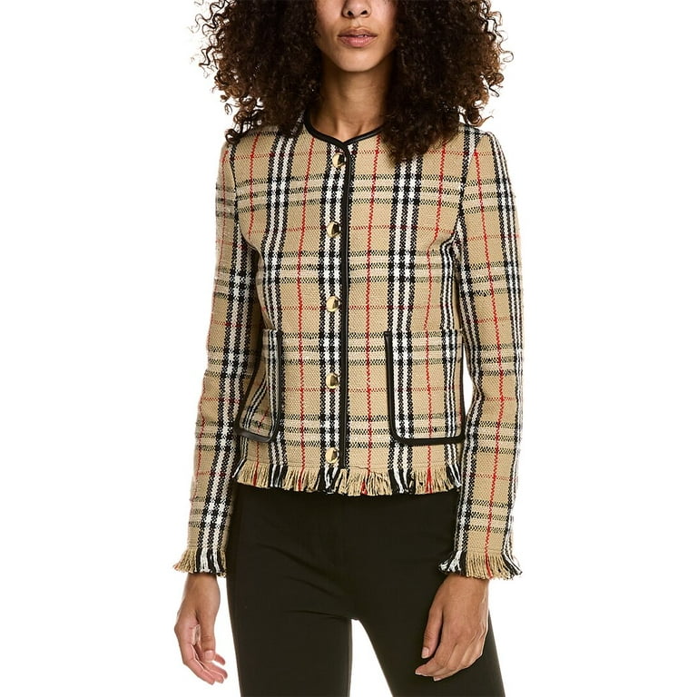 Burberry print jacket women's hotsell