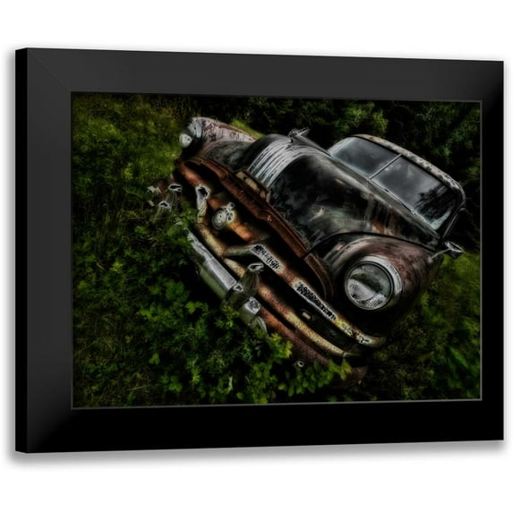 Burchett, P.H. 14x12 Black Modern Framed Museum Art Print Titled - Rusty Auto III