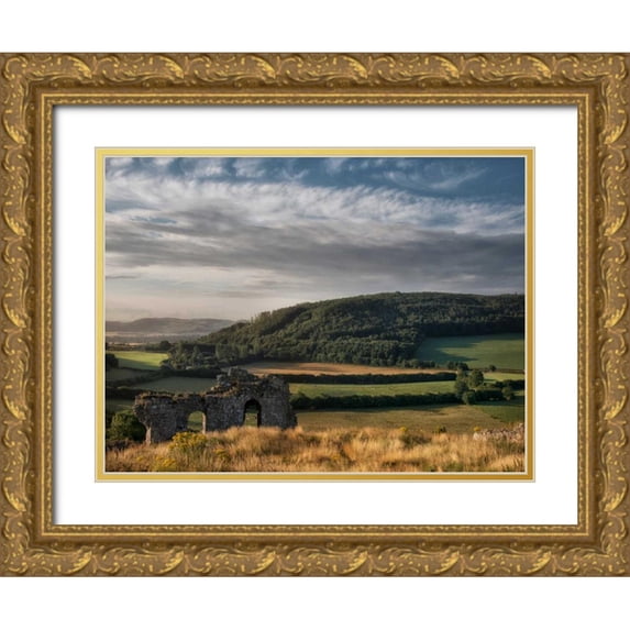 Burchett, P.H. 18x15 Gold Ornate Wood Framed with Double Matting Museum Art Print Titled - Ireland Ruins