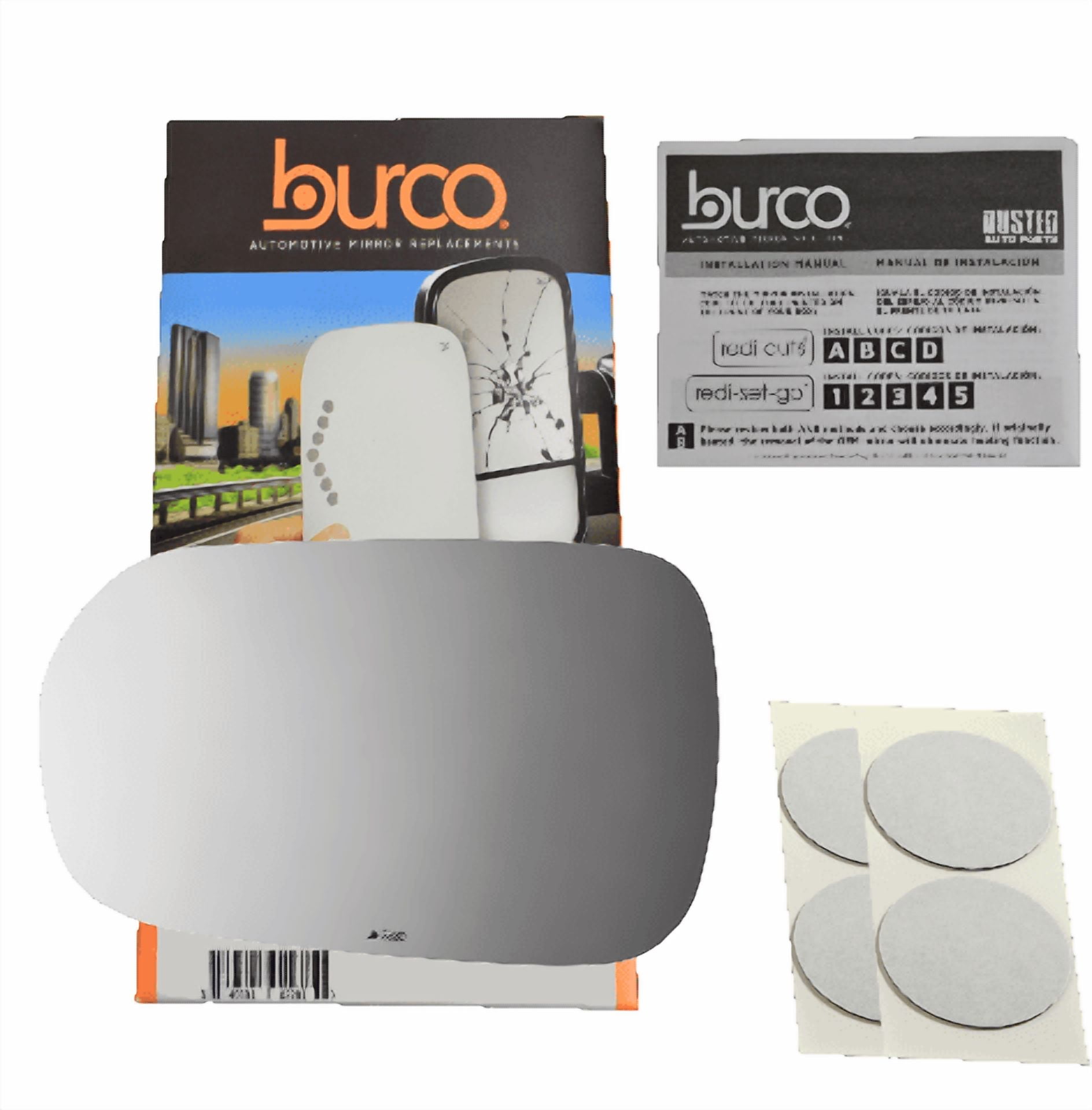 Burco 2880 Driver Side Flat Replacement Mirror Glass for Honda Accord