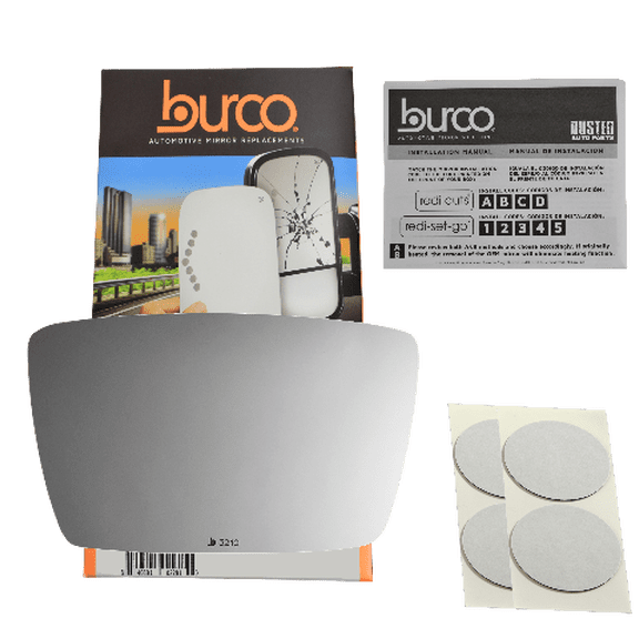 Burco 3210 Passenger Side Replacement Mirror Glass without Backing Plate Compatible with 1967-1968 Ford Mustang