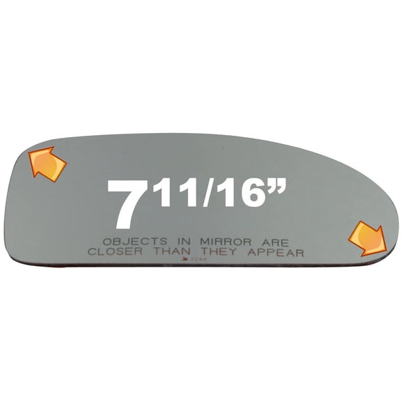 Burco 3244 Convex Passenger Side Replacement Mirror Glass for 91-96 Dodge Stealth W/O Baking Plate