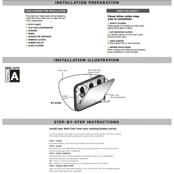 Burco 3718 Passenger Side Convex Replacement Mirror Glass for Audi A6